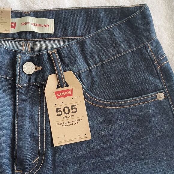Levi's 505 14 Regular 27 × 27 Extra Room In The Thigh Straight Leg Jeans - Picture 5 of 7